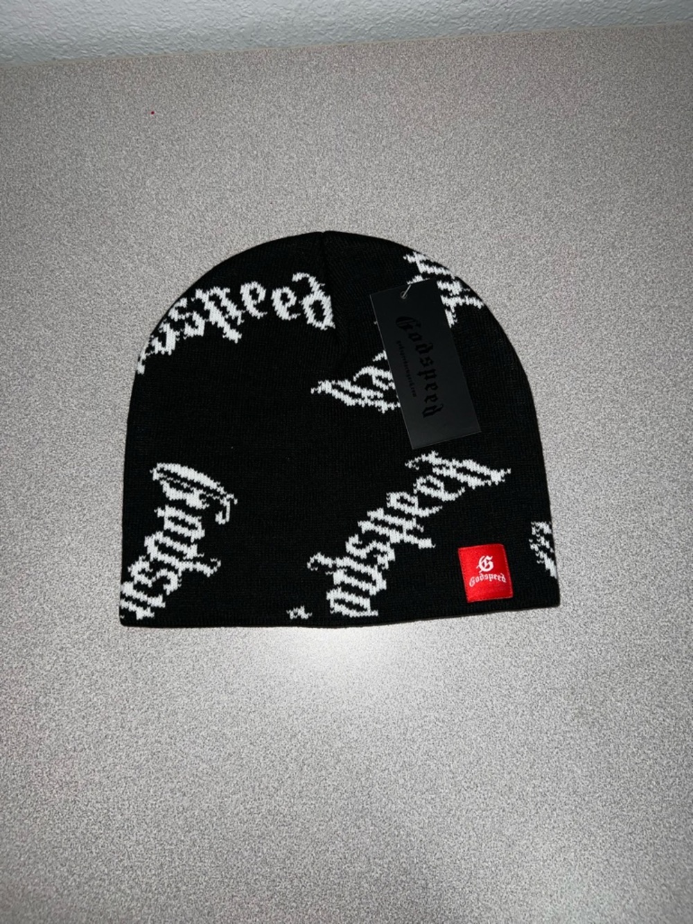 Godspeed Black & White Logo Knit Beanie